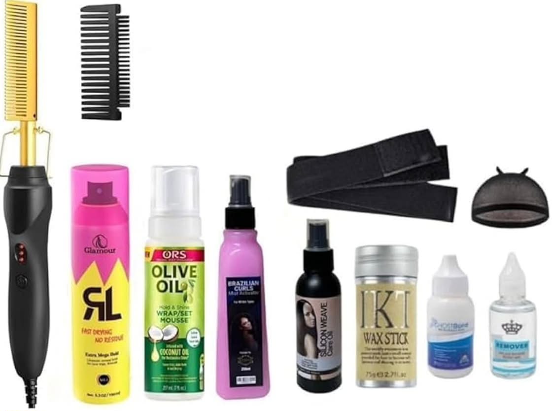 Ultimate Wig Installation Kit - 12 in 1 with Hot Comb