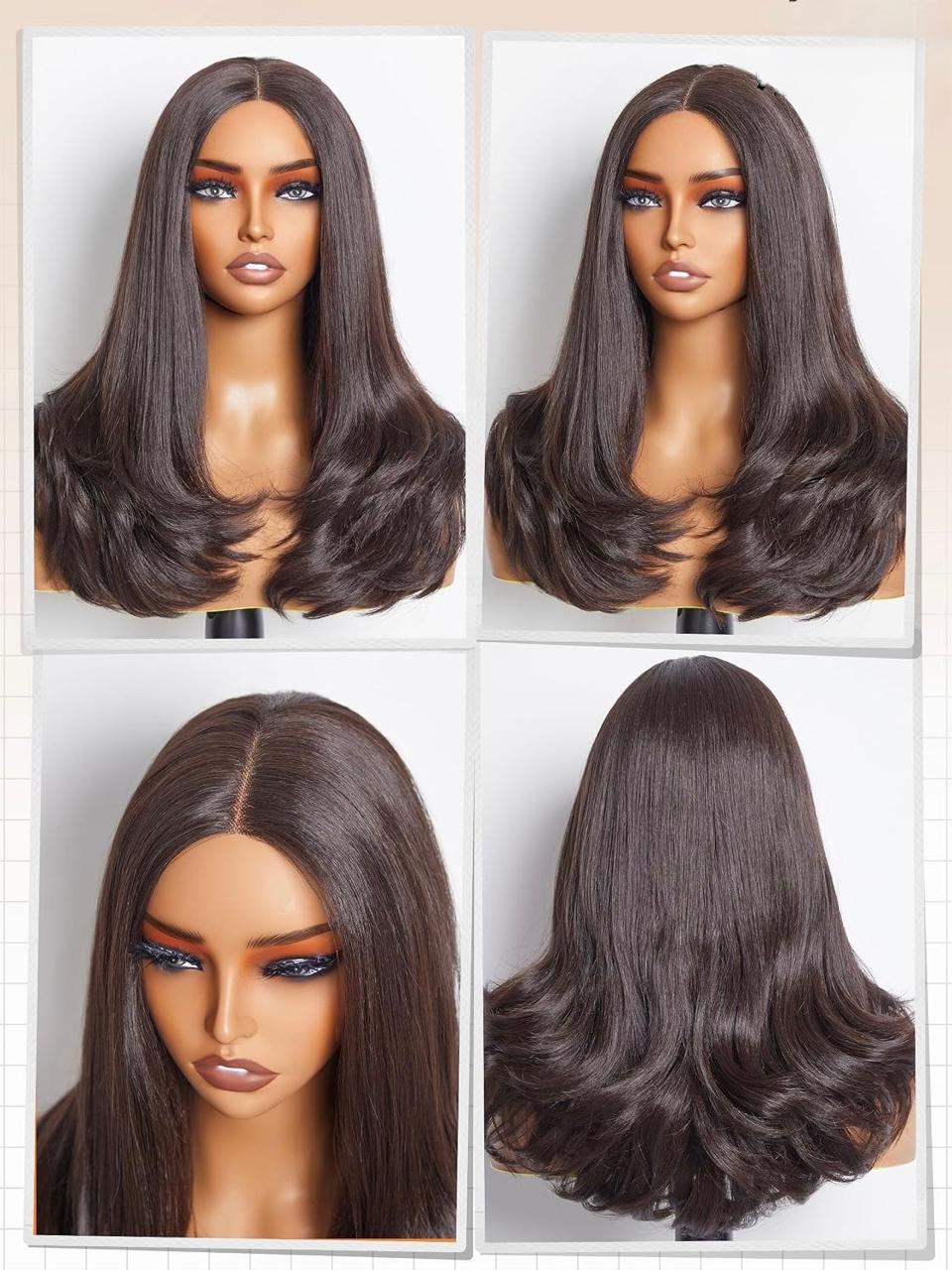 Aura Silk Layers - 18" Glueless Full Frontal Straight + Curled Ends Wig