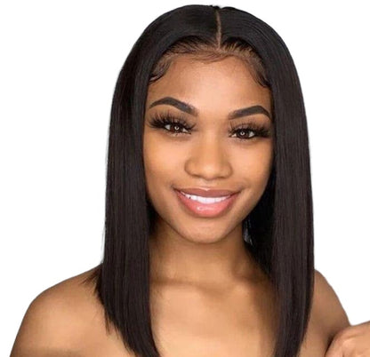Glueless Natural Straight Lob Wig - 12 Inch 13x4